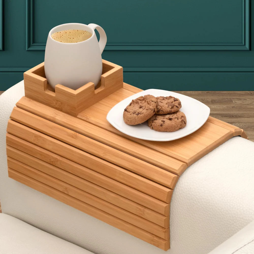 HomyPoint™ Bamboo Sofa Arm Tray