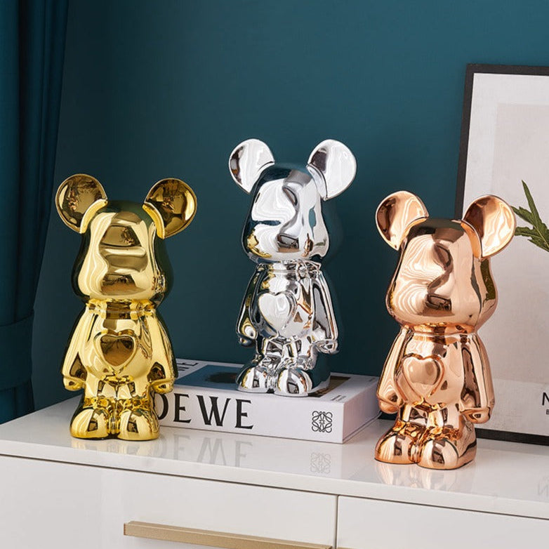 HomyPoint Space Bear Metallic Sculpture