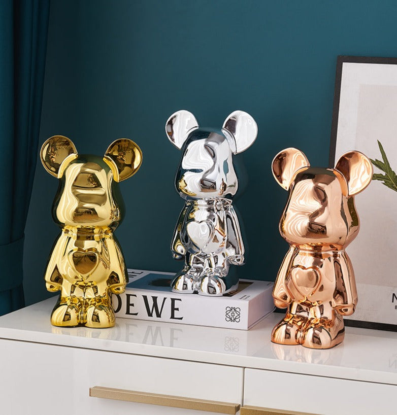 HomyPoint™ Space Bear Metallic Sculpture
