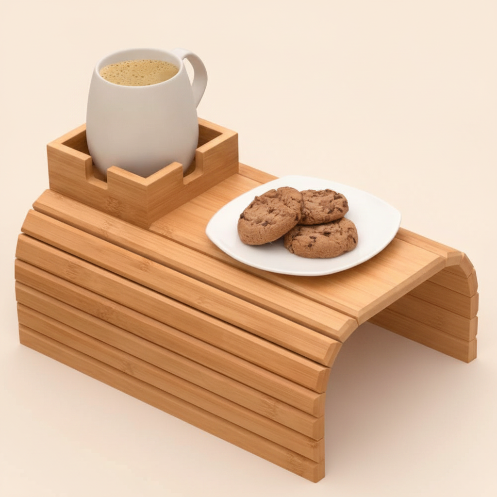 HomyPoint Bamboo Sofa Arm Tray