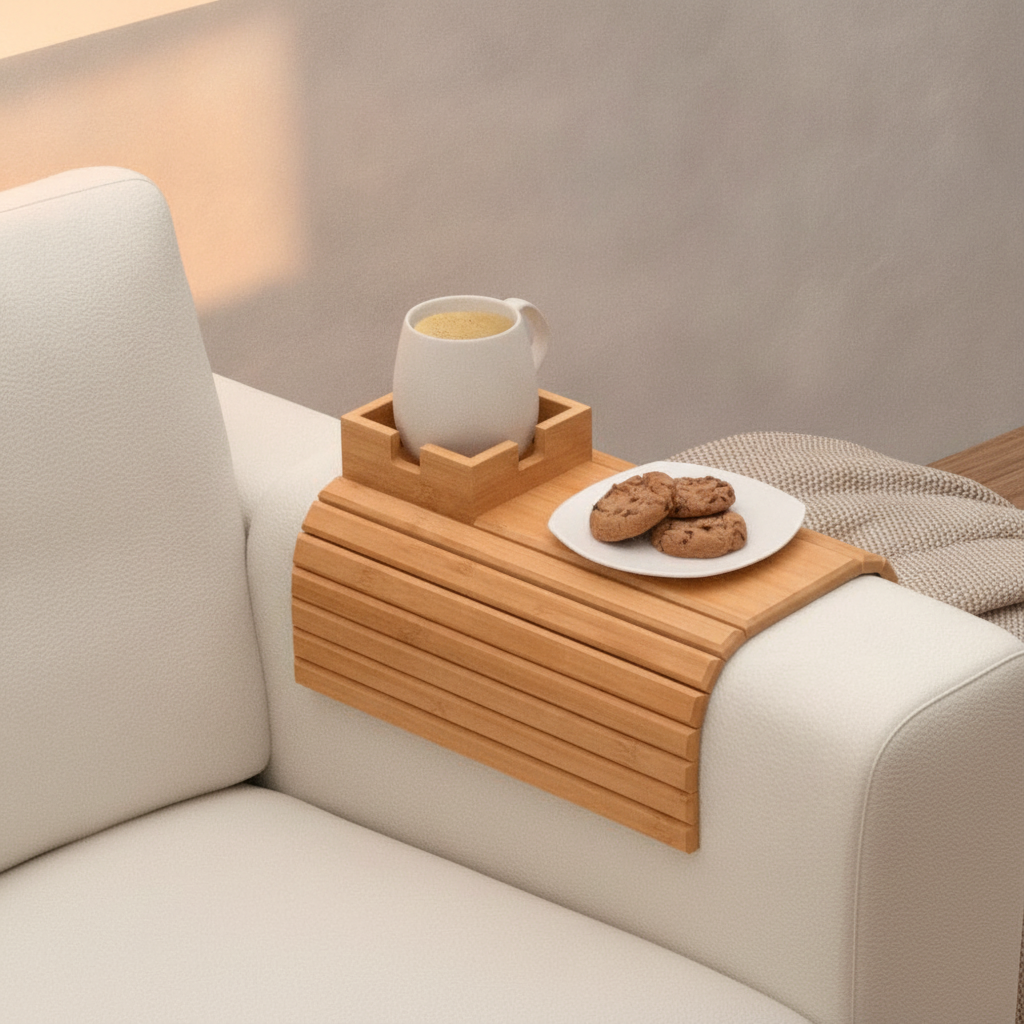 HomyPoint Bamboo Sofa Arm Tray