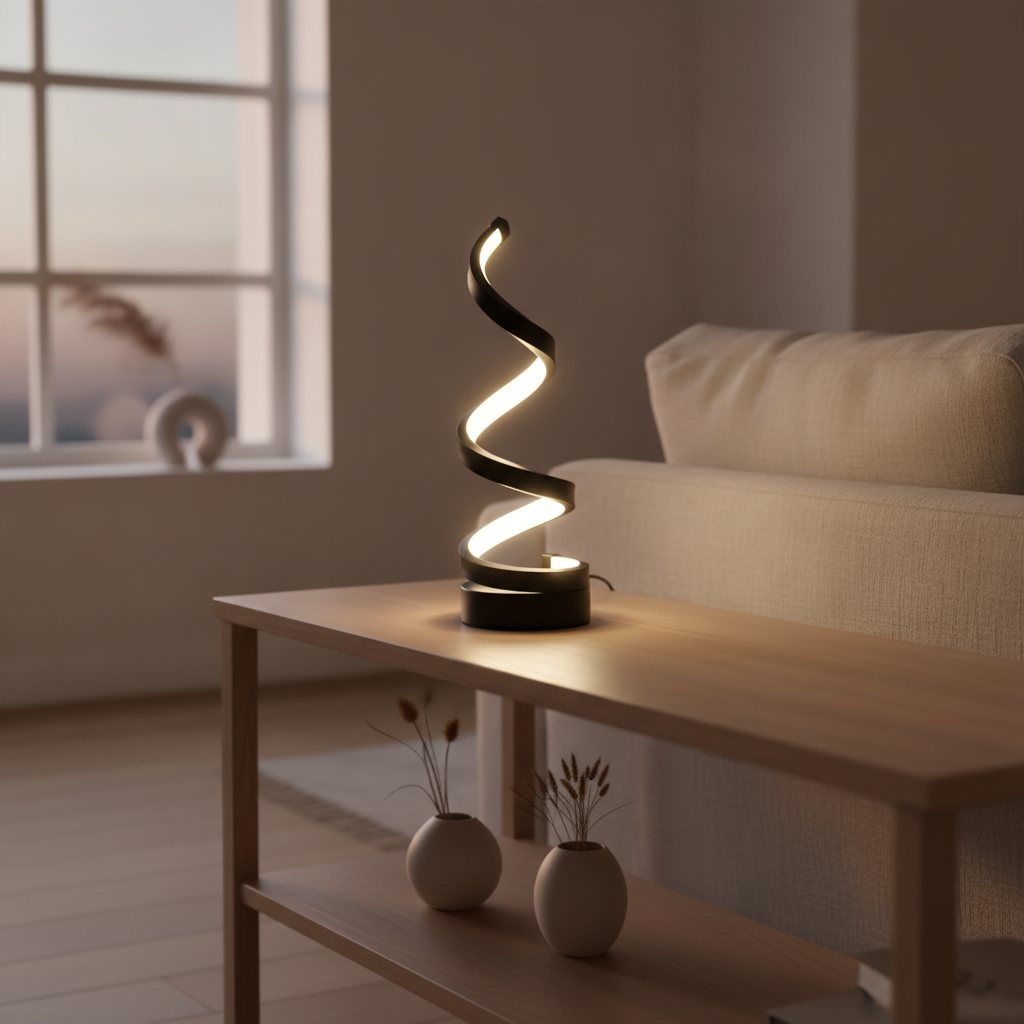 HomyPoint Spiral Table Lamp