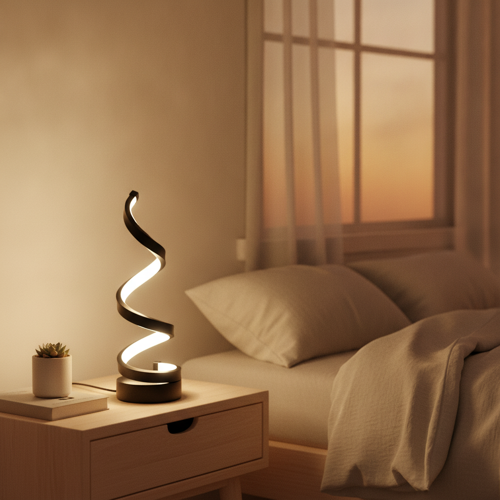 HomyPoint Spiral Table Lamp