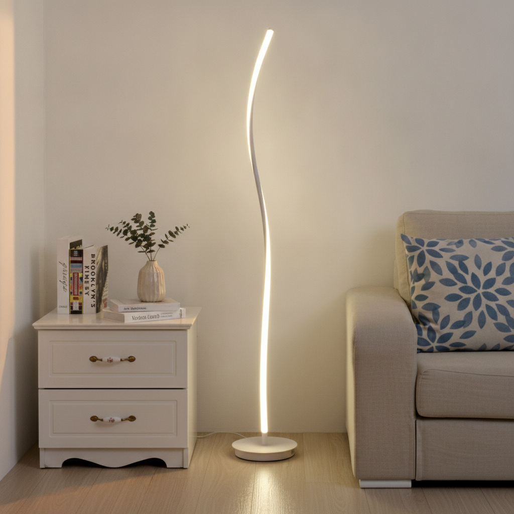 HomyPoint Lady Curve LED Floor Lamp — studio product photograph