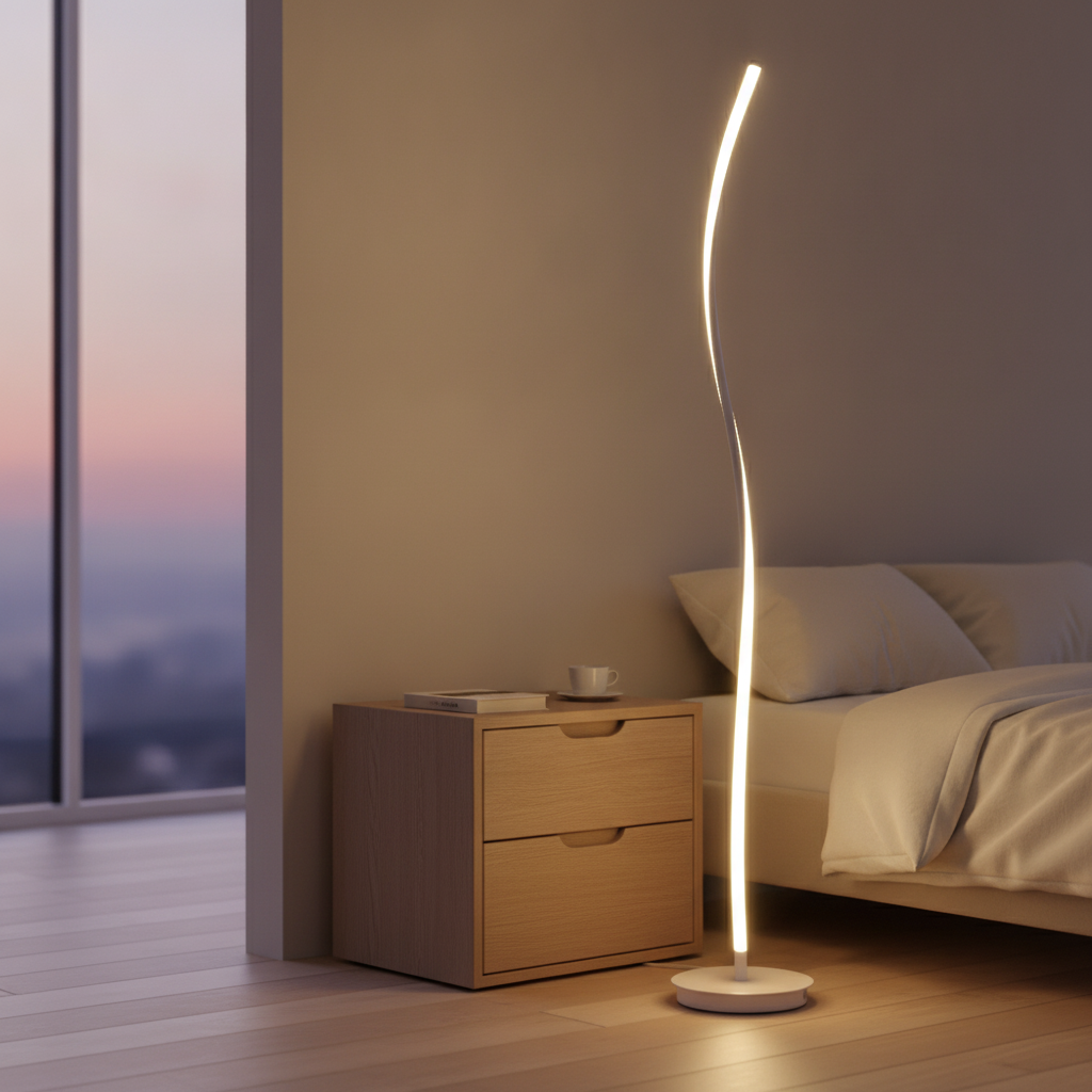 HomyPoint Lady Curve LED Floor Lamp — studio product photograph