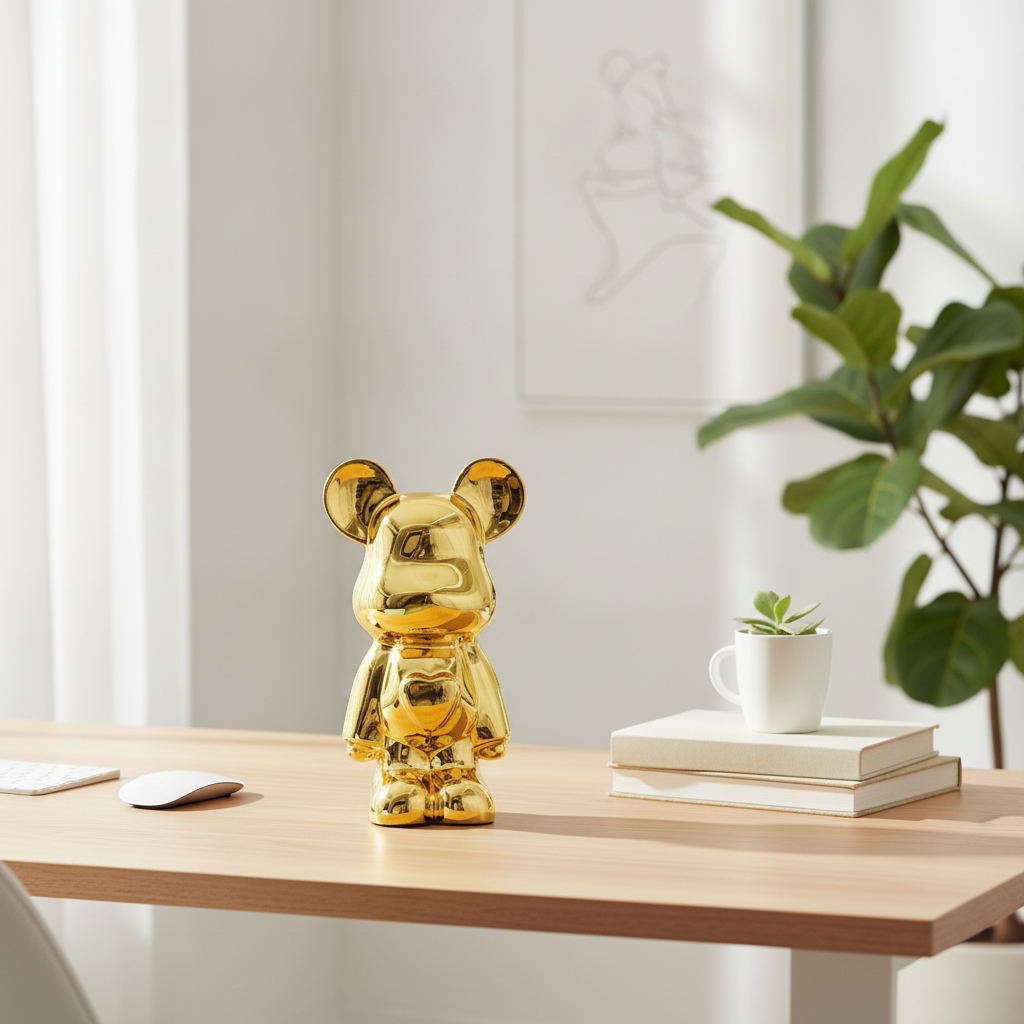 HomyPoint Space Bear Metallic Sculpture